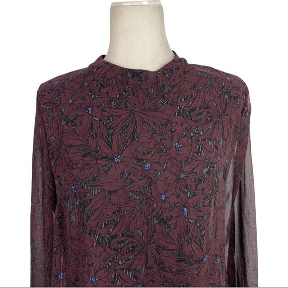 ASTR the Label Women's Long Sleeve Floral Chiffon Backless Dress Chiffon  Small - Picture 2 of 11